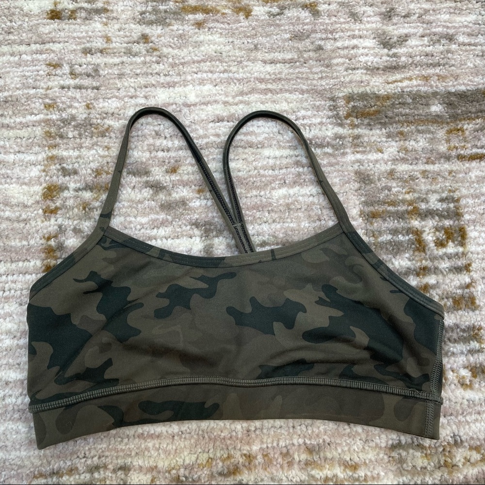 Lululemon Flow Y Sports Bra; Camo; Size 6